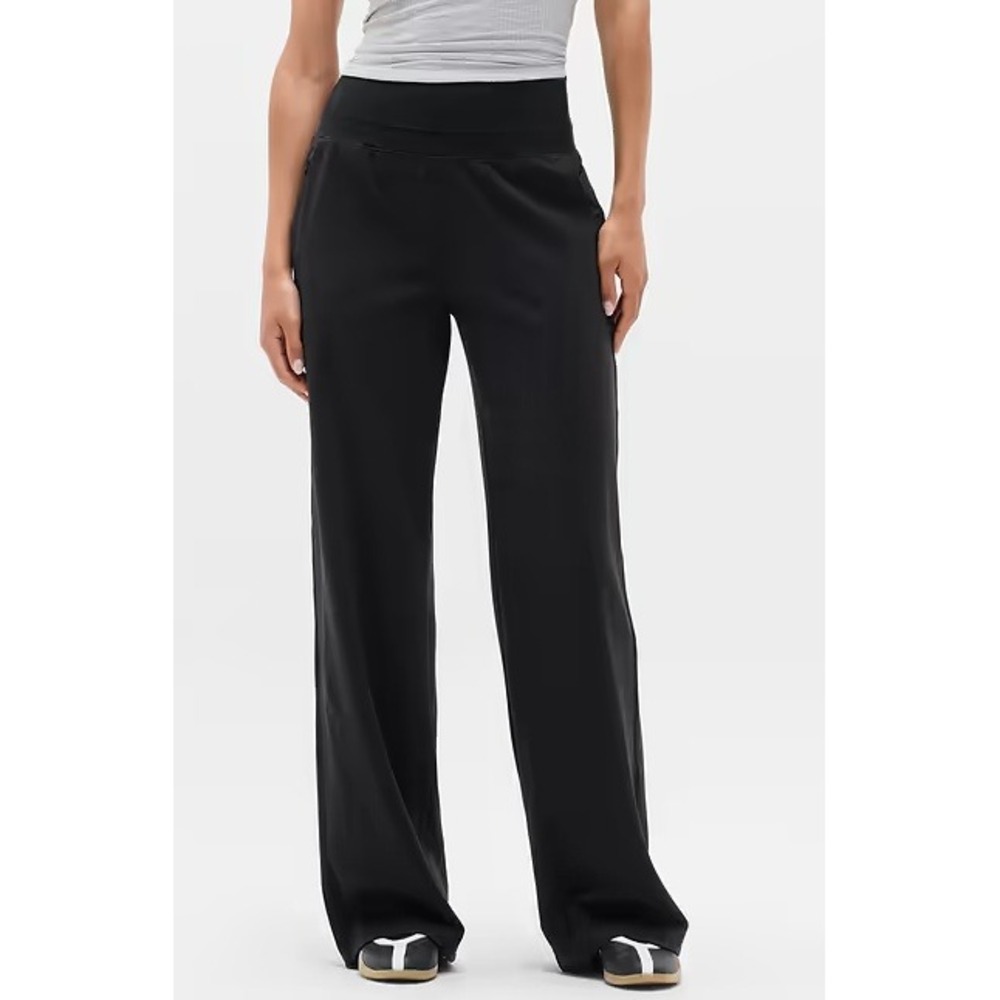 Athleta Venice High Rise Wide Leg Pant Size 1X Black Stretch Travel Work 1x